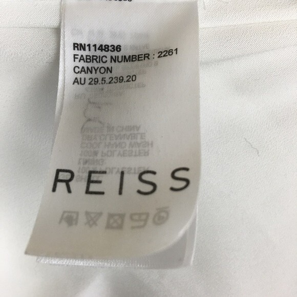 REISS CANYON BLACK & WHITE PRINT DOUBLE LAYERED FRILL DRESS Sz. 2 - Picture 10 of 11